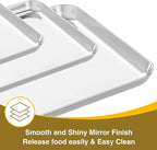 Wildone Baking Sheet with Rack Set (3 Pans + 3 Racks), Stainless Steel Baking Pan Cookie Sheet with Cooling Rack, Non Toxic & Heavy Duty & Easy Clean