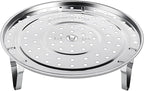 DS. DISTINCTIVE STYLE Steamer Rack 304 Stainless Steel Steaming Rack Steam Tray with Removable Legs for Instant Pressure Cooker Multi-functional Steamer Basket (Silver - 22cm)