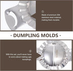FUOYLOO Dumpling Maker Set Stainless Steel Dumpling Seal Tools with Stuffing Spoon and Cutter 5pcs Kitchen Gadget Set for Home Cooking