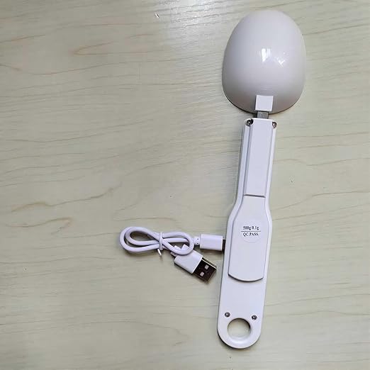 Digital Spoon Scale for Food, 500g/0.1g Precision, USB Rechargeable, LCD Display, Compact Kitchen Scale for Cooking & Baking