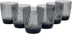 Set of 6 Hammered Style 15-ounce/430ml Acrylic Glasses Plastic Tumbler,BPA Free,Dishwasher Safe (Grey)