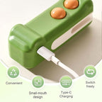 2-in-1 Mini Bag Sealer and Cutter, Rechargeable Handheld Food Storage Sealer with Magnet, Portable Crocodile Design for Chips and Snacks, Kitchen Storage Solution (Green)