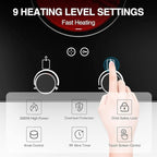 VBGK Electric Cooktop,110V 2400W Electric Stove Top with Knob Control,9 Power Levels, Kids Lock & Timer,LED touch control,Overheat Protection Electric stove,24 Inch desktop 2 burner