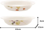 NARUMI Oval Gratin Dish Set, Lucy Garden, 8.7 x 5.5 x 1.8 inches, Berry Pattern, Set of 2, Microwave, Dishwasher, Oven Safe, Made in Japan, Gift Box Included