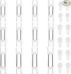 Bilillo 12 Pieces 10/12/14 Inch Stainless Steel Plate Hangers for The Wall, Invisible Heavy Duty Wire Plate Holders with 12 Pieces Wall Hooks for 9 to 16.5 Inch Decorative Plates and Arts (Black)