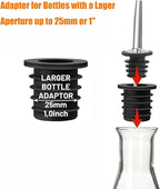 6PCS Bottle Pourer with Adapters, Oil Pourer Spout with Rubber Dust Caps, Stainless Steel Liquor Pour Spout, Speed Pourers for Alcohol, Olive Oil, Bartender Accessories