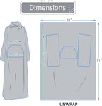 Solaris Travel Wearable Blanket with Sleeves, 2 in 1 Packable Airplane Pillow Blanket for Adult Women Men, Soft Cozy Warm Snuggy Body Blanket for Outdoor Indoor Home Lounge, Gray