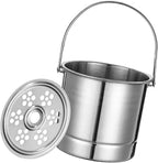 Ice Bucket Wine Cooler Bucket Stainless Steel Wine Chiller Handles Filter Plate Parties Gold (Original Color)