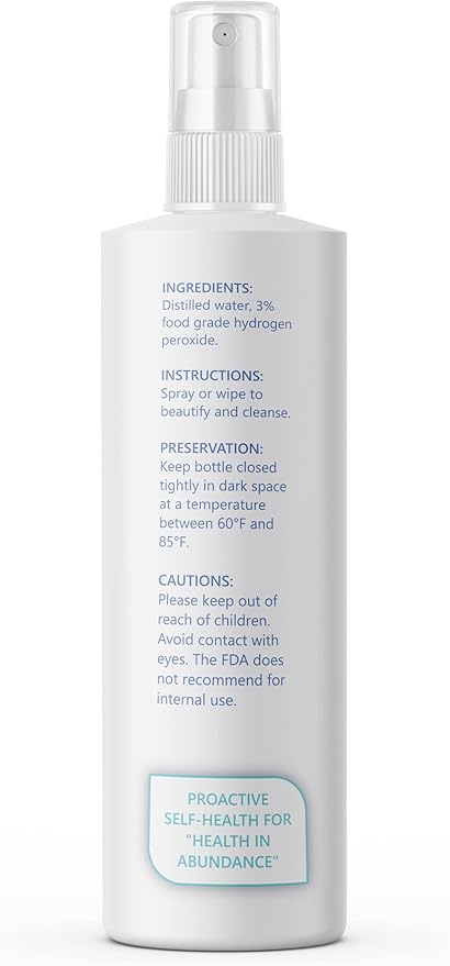 ProH2O2 3% Food Grade Hydrogen Peroxide – Natural Cleaner & Disinfectant – Suitable for Household Use – Ideal for Cleaning, Sanitizing & Gargle – 8 fl oz (Spray Bottle)