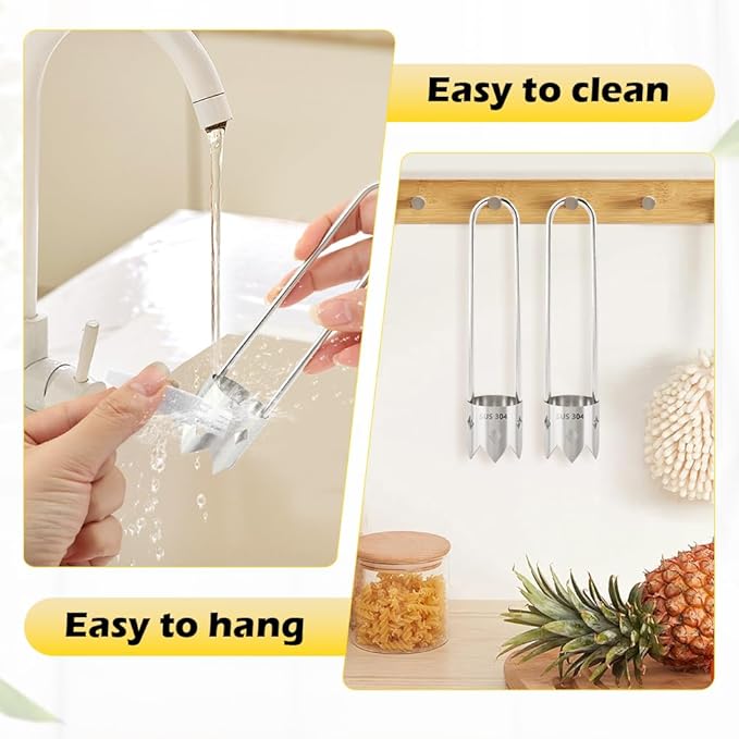 Red Bell Pepper Corer,Fruit and Vegetable Core Remover Tool,Stainless Steel Fruit Core Remover,Kitchen Gadget for Vegetable Fruit Corer,with 2 Hooks & 2 Brushes,Easy to Use