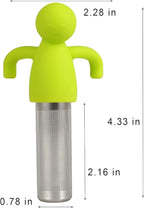 Tea Infuser for Loose Tea Extra Fine Mesh Tea Steeper with Cute Design Tea Strainer Ball with Silicone Handle for Tea Cup Mug, Stainless steel Green