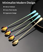 Long-handled ice tea spoon, cocktail stir spoons, stainless steel coffee spoons, ice cream scoop