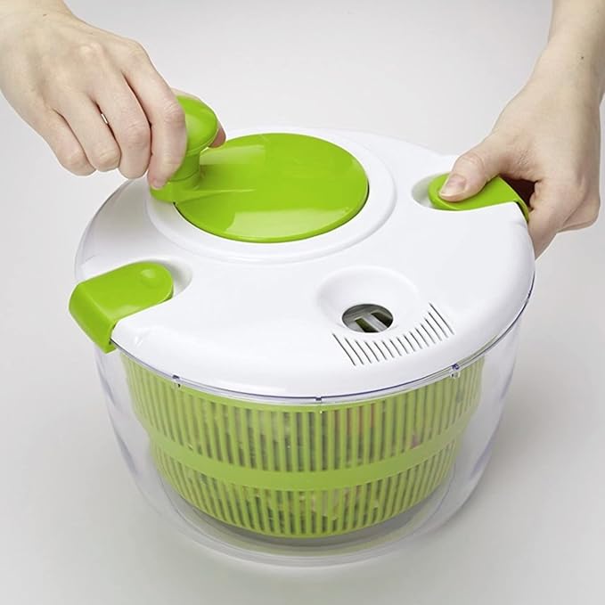 Salad Spinner Dryer Washer, Large Hand Crank Professional Kitchen Gadgets Salad Spinner Hand Cranking Multifunctional Vegetable Spinner Lettuce Greens Dryer Kitchen Tool