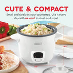 Dash Mini Ceramic Rice Cooker - Designed for Single-Serve Cooking - Compact Rice Cooker with Nonstick Removable Pot, Keep Warm Function & Easy-to-Clean Sleek Design - White Ceramic
