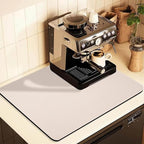 Coffee Mat for Countertops ,Coffee Bar Accessories Fit Under Coffee Maker Espresso Machine, Absorbent Hide Stain Rubber Mat for Countertop ,Dish Drying Mat for Kitchen Counter(Beige,17"x31.5")