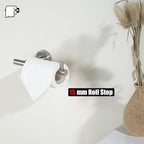 JQK Toilet Paper Holder, 5 Inch 304 Stainless Steel Thick 0.8mm Tissue Paper Dispenser for Bathroom, Hold Mega Rolls, Brushed Nickel Wall Mount, TPH100-BN