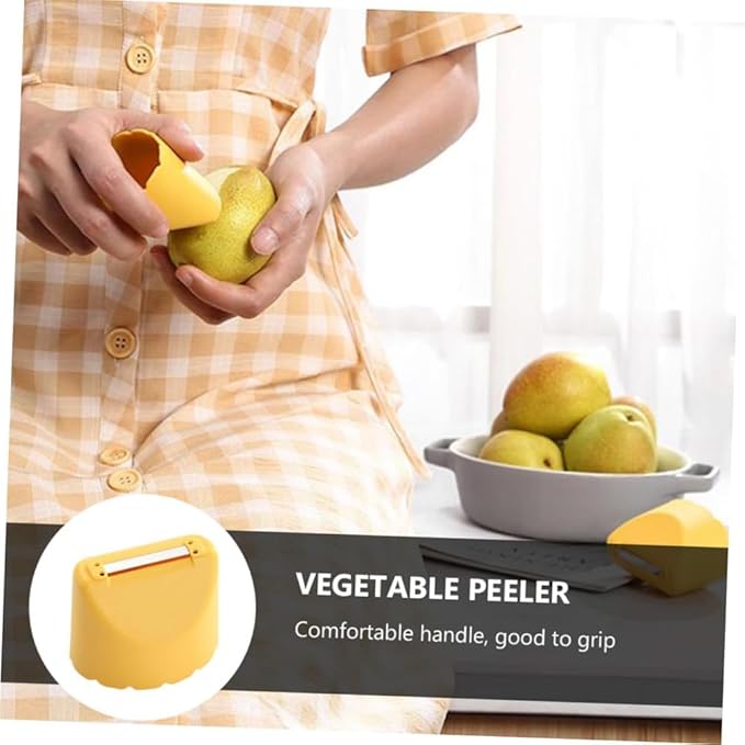 3Pcs Anti-splash Paring,Household Grater Planer Multi-Function Self-Stand Easy-Pouring Vegetable Slicer Storage Anti Splash Peeler Kitchen Peeling Tool (Yellow)