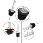 20 Pcs Oil Spout Liquor Bottle Pourer Spouts Stainless Steel Speed Pour Spouts Olive Oil Dispenser Spout with Flip Top for About 3/4" Bottle Mouth
