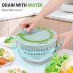 Salad Spinner with Slicer, Multifunctional Vegetable Spinner and Chopper, Large Capacity Salad Preparation Tool, Multi-blade Efficient Vegetable Washer for Home Kitchen (White)