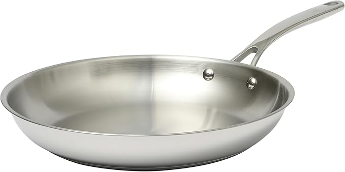 Martha Stewart Castelle Large 12" Stainless Steel Frying Pan Non Toxic Fry Pan Skillet