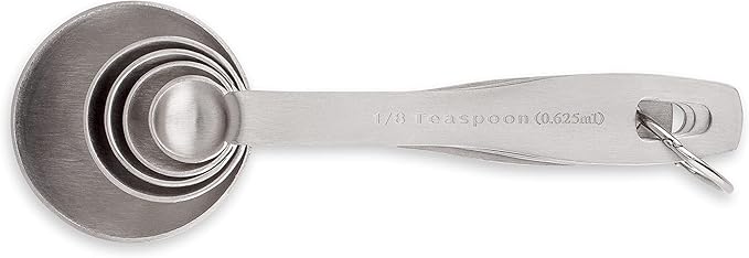 husMait Stainless Steel Measuring Spoons - 5 Piece Heavy Duty Measuring Spoon Set for Dry Food, Spices or Liquids