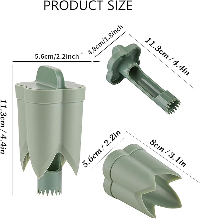 Pepper Seed Corer Remover Tool,2 in1 Efficient Bell Pepper Corer,Jalapeno Pepper Cutter Deseeder,Quick Cutting& Deseeding Pepper Seed Remover Tool, Kitchen Gadget Tool for Fruit Vegetables (Green)