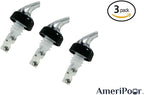 Measured Pourer - Liquor Bottle Pourers - Collared - (3pk) Made 100% In The USA. Bar Spouts That Don't Leak - No Cracks, Just A Perfect Cocktail Pour Everytime. Great for Wine Too! (.75)