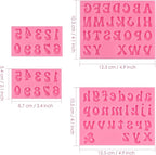 JOERSH 4PCS Silicone Letter Molds, Non-Stick 26 Letters and 0-9 Numbers Fondant Chocolate Molds for Dessert Cake Decorating, Cupcake Topper, Candy