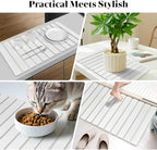 Extral Large Stone Dish Drying Mats for Kitchen Counter, 28"(L)×16"(W), Collapsible Quick Drying Dish Mats, Eco-Friendly Absorbent Diatomaceous Earth Mat for Dishes Cups Bottles, Match Any Countertop