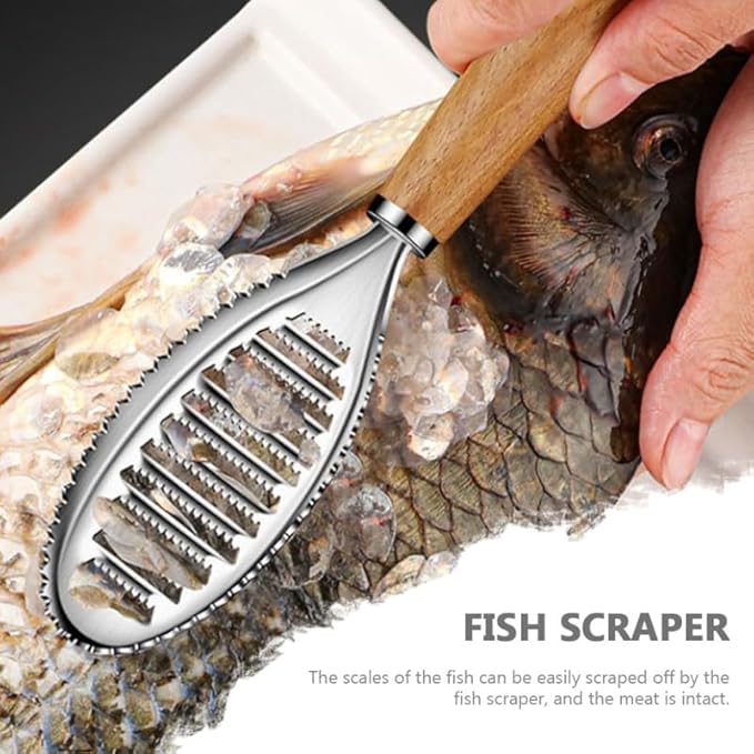 Kichvoe Fish Scale Scraper Tool 8.46 Inch Lightweight Fish Skin Peeler Seafood Cleaning Gadget Easy Safe Scale Remover for Kitchen Use