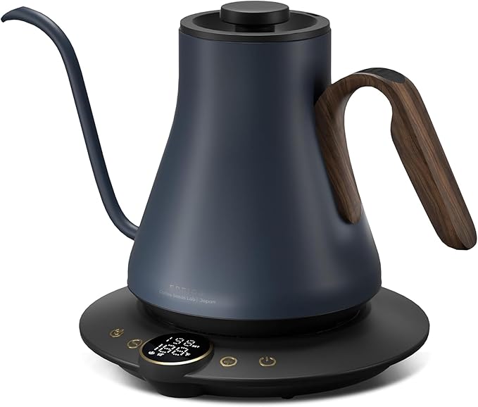INTASTING Gooseneck Electric Kettle, ±1℉ Temperature Control, Stainless Steel Inner, Quick Heating, for Pour Over Coffee, Brew Tea, Boil Hot Water, 0.9L (Navy Blue)