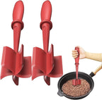 Shadowgallery 2Pack Meat Chopper,Heat Resistant Meat Masher for Hamburger Meat,Ground Beef Smasher,Nylon Chopper Utensil,Meat Ground,Non Stick Mix Chopper and Chop,Meat Masher Tool Gift（Red）