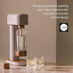 Mysoda Ruby 2 Soda Maker - Silent and Long-Lasting Aluminium Soda Maker with 1L Water Bottle - Without CO2 Cylinder - White Copper