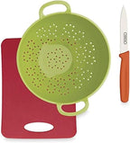 Farberware Healthy Eating 3 Piece Set with Mini Colander with Paring Knife, Small Cutting Mat