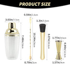 Glass Cocktail Shaker Set, Glass Bartender Kit with Measuring Jigger, Mixing Spoon, and Muddle, Premium Bar Tool Set for Crafting Martinis & Whiskey Cocktails Home Bar Accessories