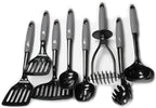 Chef Craft Select Nylon Kitchen Tool and Utensil Set, 8 Piece Set, Gray