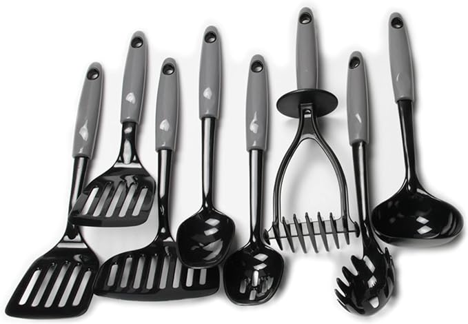 Chef Craft Select Nylon Kitchen Tool and Utensil Set, 8 Piece Set, Gray