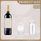 12 Pack Plastic Stemless Wine Glasses,12oz Unbreakable Vintage Elegant Drinking Glass Set,Reusable Fancy Cocktail Cups for Party, Wedding, and Bulk Events (12, 12oz-Transparent)