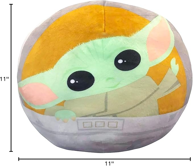 Disney Mandalorian Baby Yoda Nogginz Set - Bundle with 40 x 50 Inch Lightweight Travel Throw Blanket & Pillow Plus Stickers - Kids Super Soft 2 Piece Baby Yoda Bedding Set