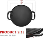 GGC Cast Iron Reversible Griddle, 12 inch Griddle Pan for Stove Tops, Gas Grills and Outdoor Cooking, Double-sided Griddle Plate with Baking Flat and Ribbed