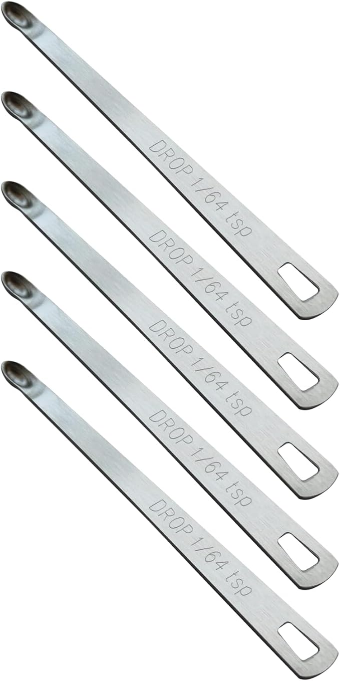 5PCS 1/64 Teaspoon(1/64tsp, 0.08ml, Drop) Single Tiny Measuring Spoon, Small Individual Stainless Steel Measure Spoons Only