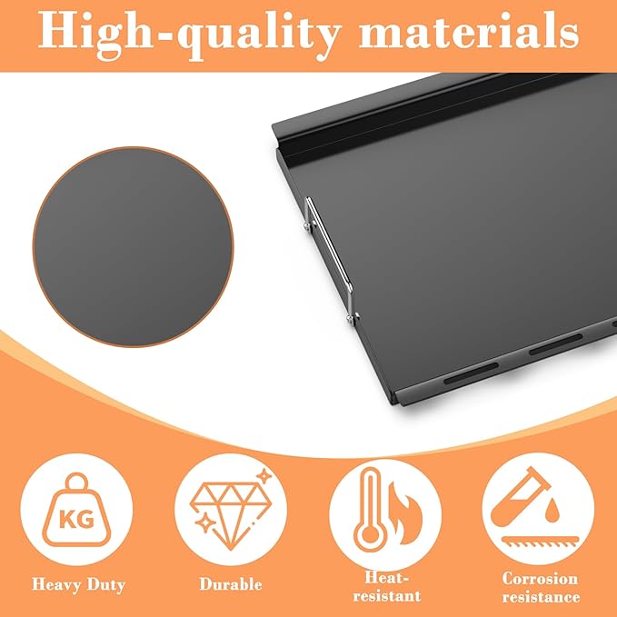 Full-Size Griddle Inserts for Nexgrill Replacement Parts 3 Burner 720-0830MN Gas Grill, Rust-Resistant Pre-Seasoned Flat Top Grill Griddle for Nexgrill Parts