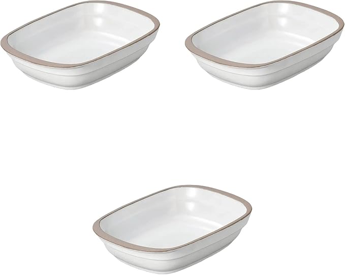 Set of 3 White Grill Chef Au Gratin [ 7.2 x 5.0 x 1.5 inches (18.4 x 12.6 x 3.8 cm) | Ceramic Au Gratin Dish (Setomonohonpo)