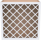 Solid Wood RTA Wine Bottle Rack Wall Cabinet with Lattice Panels - Bottle Holder Storage for Bar, Pantry, or Wine Cellar - Mocha Finish Countertop Solution (White, 24'W 12'D 30'H)