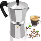 Aluminum 12 Cup 600ml Moka Pot Express Coffee Maker Stovetop Espresso Percolator Coffeemaker Italian Classic Style Brewing Greca Cafe Mocha Machine for Cafeteras Lover Camping Travel and Home Use 20oz