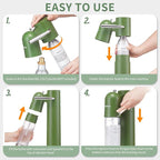 Sparkling Water Maker | Soda Beverage Machine | Soda Streaming Seltzer & Carbonator | 1L+0.5L BPA Free Bottles | Compatible Srew-in 60L CO2 (NOT Included) | Green