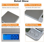 Digital Kitchen Scale,High Precision Stainless Steel Multifunction Food Scale Grams and Ounces Back-Lit LCD Display Small Pocket Jewelry Scales Auto Off,Tare,PCS,UNTS/Mode (500g/0.01g)
