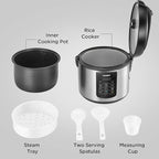 COMFEE' Rice Cooker 10 cup Uncooked/20 cup Cooked, Rice Maker, Steamer, Saute, Steamer and Warmer, 5.2 QT Large Capacity, Brown Rice, Quinoa and Oatmeal, 8 One-Touch Programs
