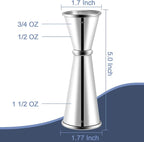 Briout Jigger for Bartending, 2Pcs Double Cocktail Jigger Japanese Premium 304 Food Grade Stainless Steel Jigger 2 OZ 1 OZ with Measurements Inside