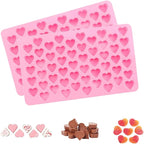 2 Pack Heart Silicone Molds Non-Stick Food Grade Silicone Molds Baking Mold Reusable Candy Mold,Used for Jelly, Homemade Treats, Candy, Chocolate,candle,lacquer seal Making Supplies